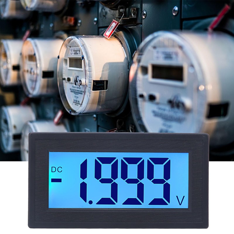 DC Digital Voltmeter, YB5135DB LCD Display Blue Backlight AC100-240V High