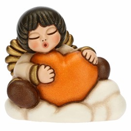 THUN - Christmas 2022 - My Angel Figure with Ceramic Heart Decorated by Hand - Christmas Gift Idea 2022 - 6.5 x 4.2 x 6 cm H