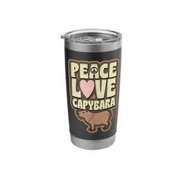 Peace Love And Capybara Theme Valentine's Day Stainless Steel Insulated Tumbler