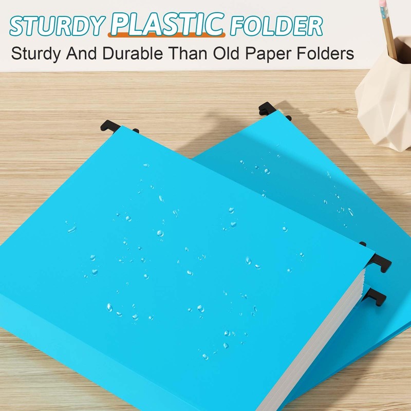 Nordun Plastic Hanging File Folder Extra Capacity,12 Pack Reinforced Hang