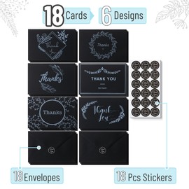 Mr. Pen- Blank Thank You Cards with Envelopes, 18 Pack, 4x6, Thank You Notes with Envelopes, Black Wedding Thank You Cards Wedding, Thank You Note Cards, Baby Shower Thank You Cards