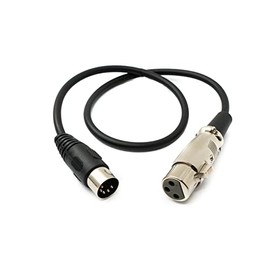 System-S Audio Cable 50 cm XLR 3-Pin Female to DIN 5-Pin Male Adapter in Black