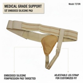 ORTONYX Inguinal Groin Hernia Truss Support Belt Guard Brace- Right Side Beige