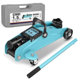 CAAP DRIVEN Low Profile Hydraulic Trolley Service/Floor Jack, Quick Lift Pump for Sport Utility Vehicle, 1.5 Ton (3000 lbs) Capacity, Lifting Range 5.3"-12", CAAP-TOLS-FJK-15-TB