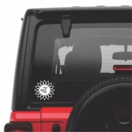 Chase Grace Studio OM Symbol in Gurumukhi Script Flower Decal Sticker |