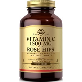 Solgar Vitamin C 1500 mg with Rose Hips Tablets - Pack of 90 - Vegan