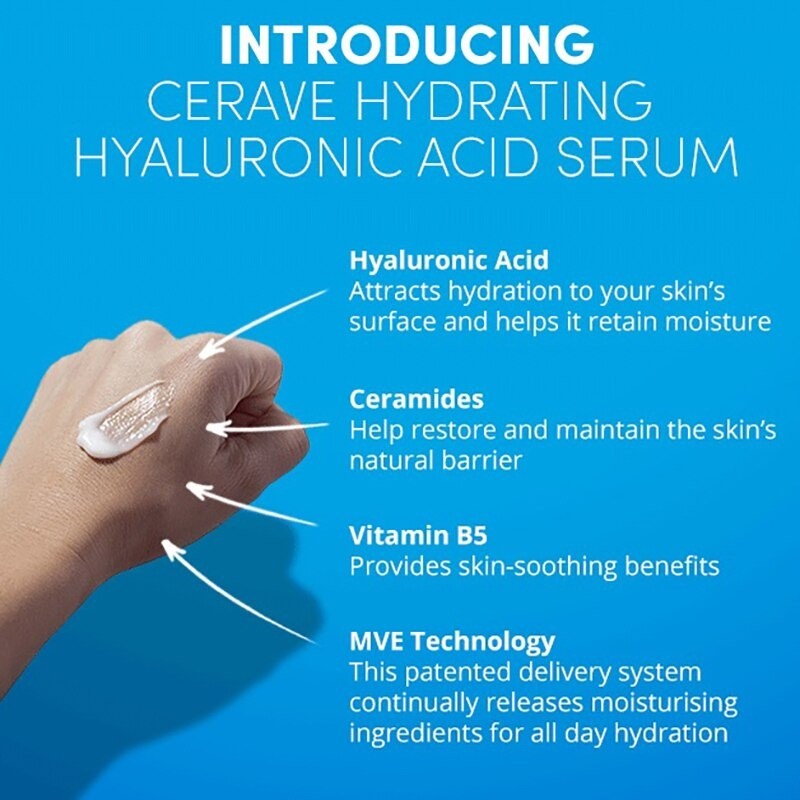 CeraVe Hydrating Hyaluronic Acid & Moisturizing Serum with Vitamin B5