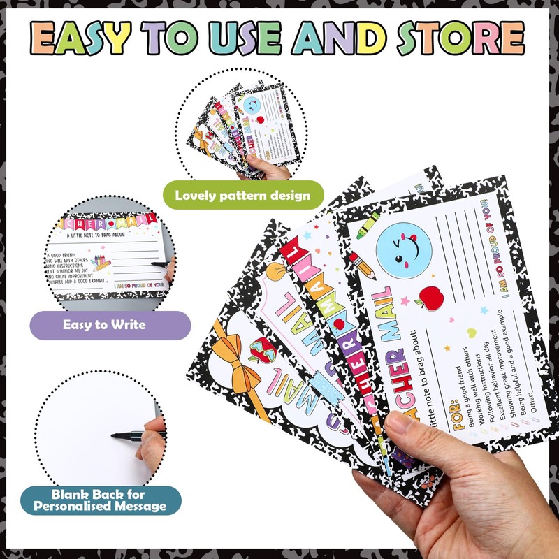 Eersida 60 Pcs Teacher Mail Notes to Parents Happy Mail