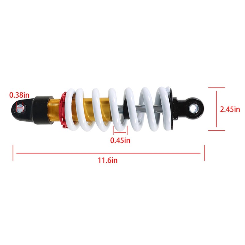 ANTUKO White Rear Shock 10.5in 270mm Replacement for 110cc 125cc
