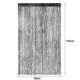 Sinmoe 2 Pieces Glitter String Curtain Panels Cotton String Curtain Panels Window Door Fly Screen Curtains(Black)
