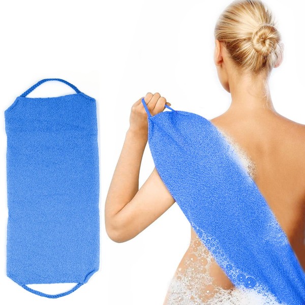 Back Scrubber for Shower, Double-Sided Exfoliating Back Washer with Handles