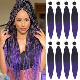 Beyond Beauty Braiding Hair pre stretched, Braids Synthetic Fiber Ombre Yaki Texture, Natural Easy Twist Braids Crochet Hair Hot Water Setting hair extensions