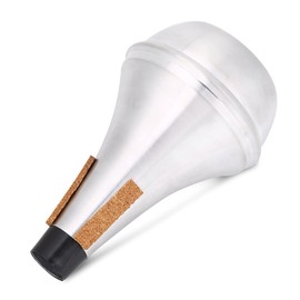 Trumpet Mute, Lightweight Cornet Straight Mute, Aluminum Alloy and Cork Strips for Instrument Practice