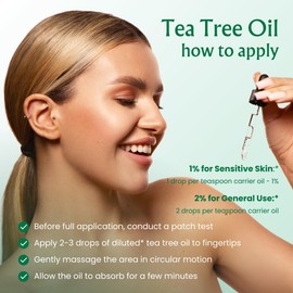 BodyJ4You Tea Tree Essential Oil - 100% Pure USDA Organic Natural Premium Grade - Tea Tree Oil for Skin Face Hair Scalp Toenails Aromatherapy - Glass Bottle Dropper - 1 Fl Oz (30 ml)