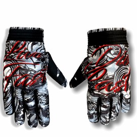 Live Fast Die Last Cholo Motorcycle Gloves 2XL - Best Mountain Leather Dirt Bike Moto Riding Motorcycle/Motocross Gloves for Men, Women Bikers