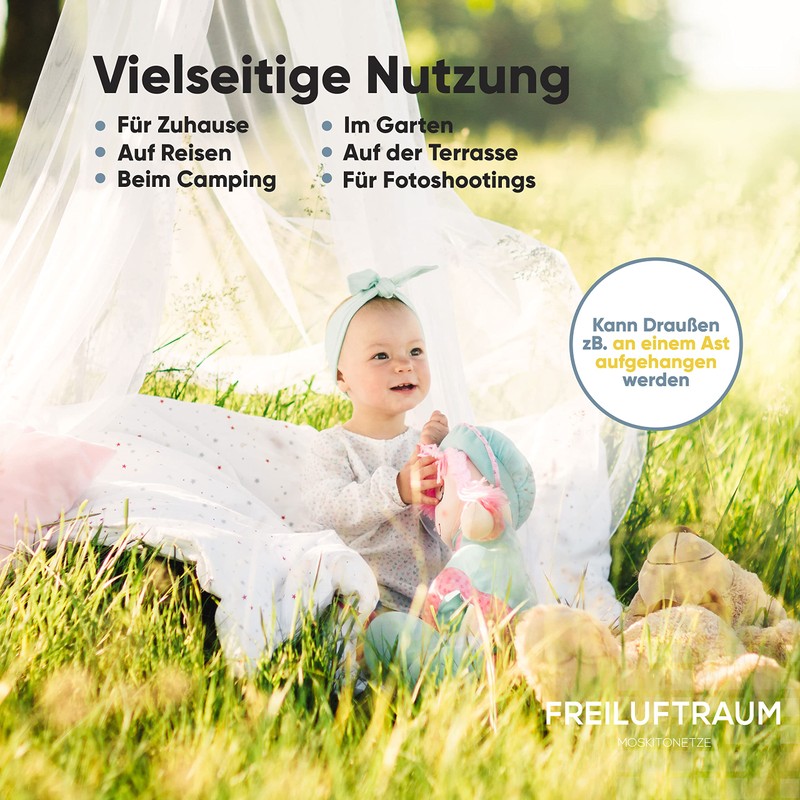 Mosquito Nets for Cots, Single, Double (Round Single, White)