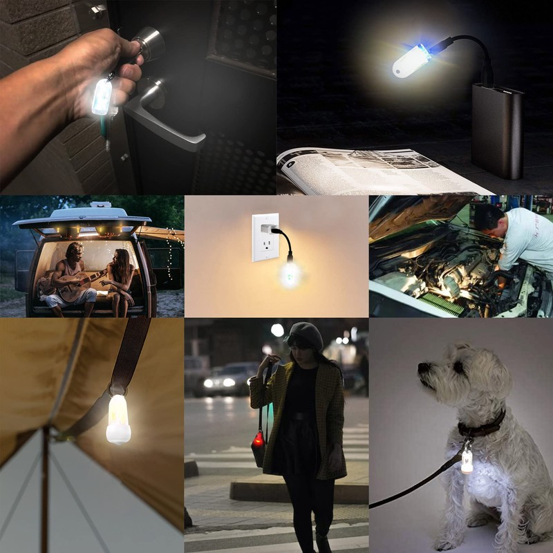 DOKeep USB Mini LED Lanterns, 2 Pack Waterproof EDC Keychain