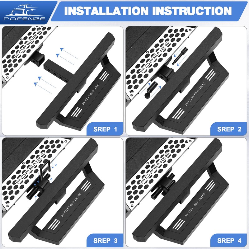 Hitch Step for 2" Trailer Hitch Receiver, Heavy Duty Steel
