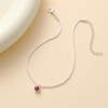 Wellike Silver Ankle Bracelets For Women Waterproof July Pink Birthstone