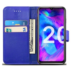 Mobile Stuff Honor 20 Lite Case, Leather Flip Folio Book Case Wallet Cover with Magnetic Closure & Kick Stand Compatible for Honor 20 Lite (Blue)
