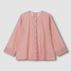 JAJU [JAJU] Women's Pure Cotton Long Sleeve Pajama Shirt_Dark Brick