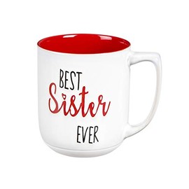 Cypress Home Best Sister Ever Ceramic Coffee Cup - 5 x 4 x 4 Inches Durable and Stylish Homegoods and Kitchen Accessories For Every Home and Apartment
