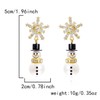 Solighter Christmas Snowman Earrings for Women Sparkling Rhinestone Crystal Pearl