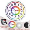 AMOTOFO Time Teaching Clock 12 Inch Silent Wall Clock for