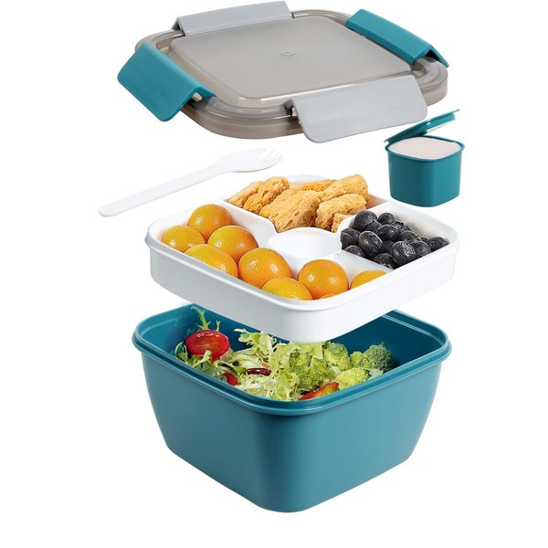 volumoon Lunch box, 1100 ml salad container with dressing container