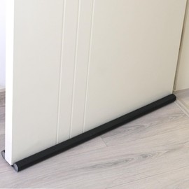 Loyajun Under Door Draft Stopper Gap Filler,Door Sweeps Door Seal Door Stoppers for Bottom of Door Noise Blocker Soundproofing Weather Stripping Window Breeze Blocker (Black, 30-38inch)