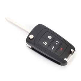 Carcasa de llave plegable, KIMISS 5 botones Flip Key Fob Funda de repuesto para Camaro 2010-2013