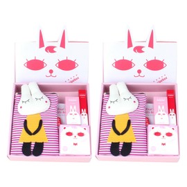 Recipe Box Happy Box Children's Makeup 5 Piece Set, Bag (Random) + 2 Children's Mask Packs + Nail Polish Fresh Green + Lip Crayon + Daily Sun Cushion, 2 Sets / 레시피박스 해피박스 어린이 메이크업 5종 세트, 가방(랜덤) + 어린이 마스크팩 2p + 매니큐어 프레쉬 그린 + 립크레용 + 데일리 썬쿠션, 2세트