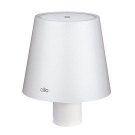 Cilio LUCE LED Bottle Lamp Portable-Rechargeable with Touch Sensor, Dimmable, for Indoor and Outdoor Use, Metal/Plastic, White, 5.25" x 4.25"