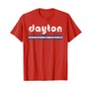 Dayton Ohio Retro Three Stripe Weathered Vintage T-Shirt