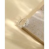 Desnuage Silver Flower Rings Stackable and Adjustable Thin Wrap Rings