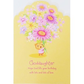Greeting Card Goddaughter - Hope God Fills Your Birthday with Lots and Lots of Love - Religious Christian