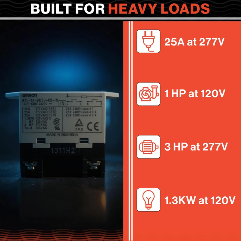 Swimables 143T145A Intermatics Relay Replacement - 24V DC DPST, 25A