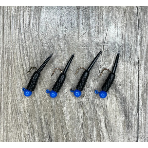 Peppo Lures LLC Spike Jigs, 1" Blue & Black, 1/32