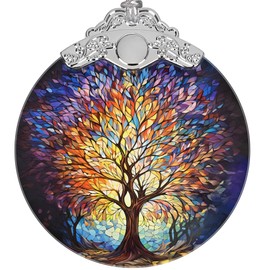 Tree of Life Christmas Ornament 3" Stained Glass, Christmas Ornaments for Tree, Christmas Tree Decoration, Gifts for Friends, Christmas Decor Perfect for Tree Holiday Party Indoor Home Decor