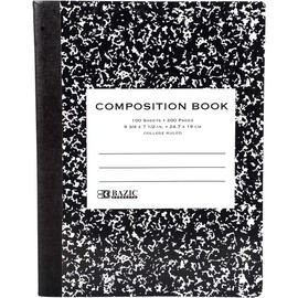 BAZIC C/R 100 Ct. Premium Black Marble Composition Book