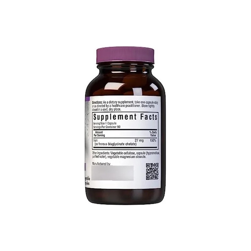Bluebonnet Albion Hierro Quelado 27 Mg 90 Cápsulas Vegetales