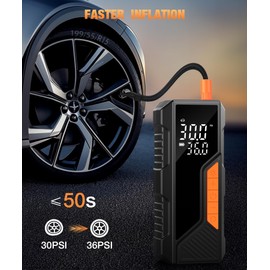 Tire Inflator Portable Air Compressor, 150PSI Portable Air Pump for Car Tires, Faster Air inflator Tire Pump with Digital Pressure Gauge LED Light for Car, Motorcycle, Bicycle, Balls
