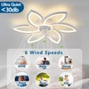 Dalouguan Ceiling Fan with Lights Remote Control, White Flower Ceiling