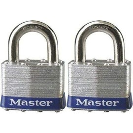 LOCK Master No. 5UP Padlock 2" (Pack of 2) Universal Pin for Keying Convenience with a Laminated Steel Body for Superior Strength