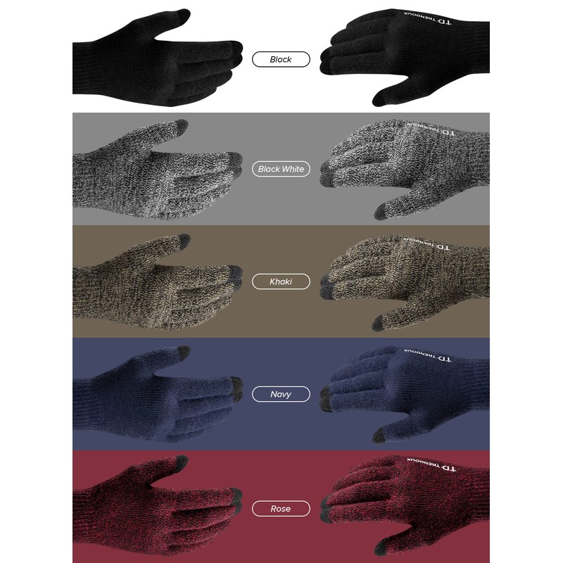 TRENDOUX Winter Women Men Gloves, Warm Touch Screen Glove -