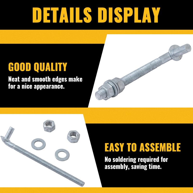 VIVIDA 10" J Bolt Gate Hinge 4 Pack, Chain Link