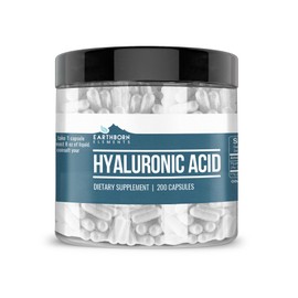 Earthborn Elements Hyaluronic Acid 200 Capsules, Pure & Undiluted, No Additives