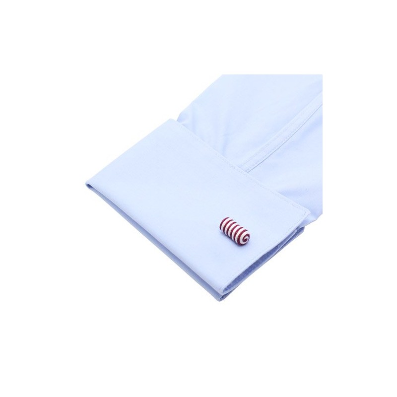 ガムカフス バーガンディー ストライプ（ゴムカフス カフスボタン）nsgum002-22