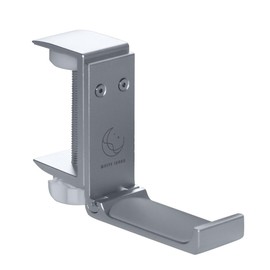 White Lunar] Foldable Headphone Hanger, Handbag Hanger, Headphone Hanger Under Desk, Home Office and Work, Handbag Hanger, Gift for New Employee, Gift for co-Worker, Silver,