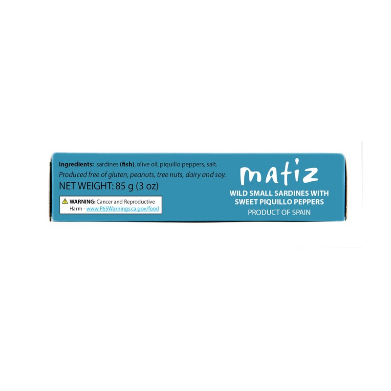 Matiz Sardinillas with Piquillo Peppers | Baby Sardines 3 Ounce